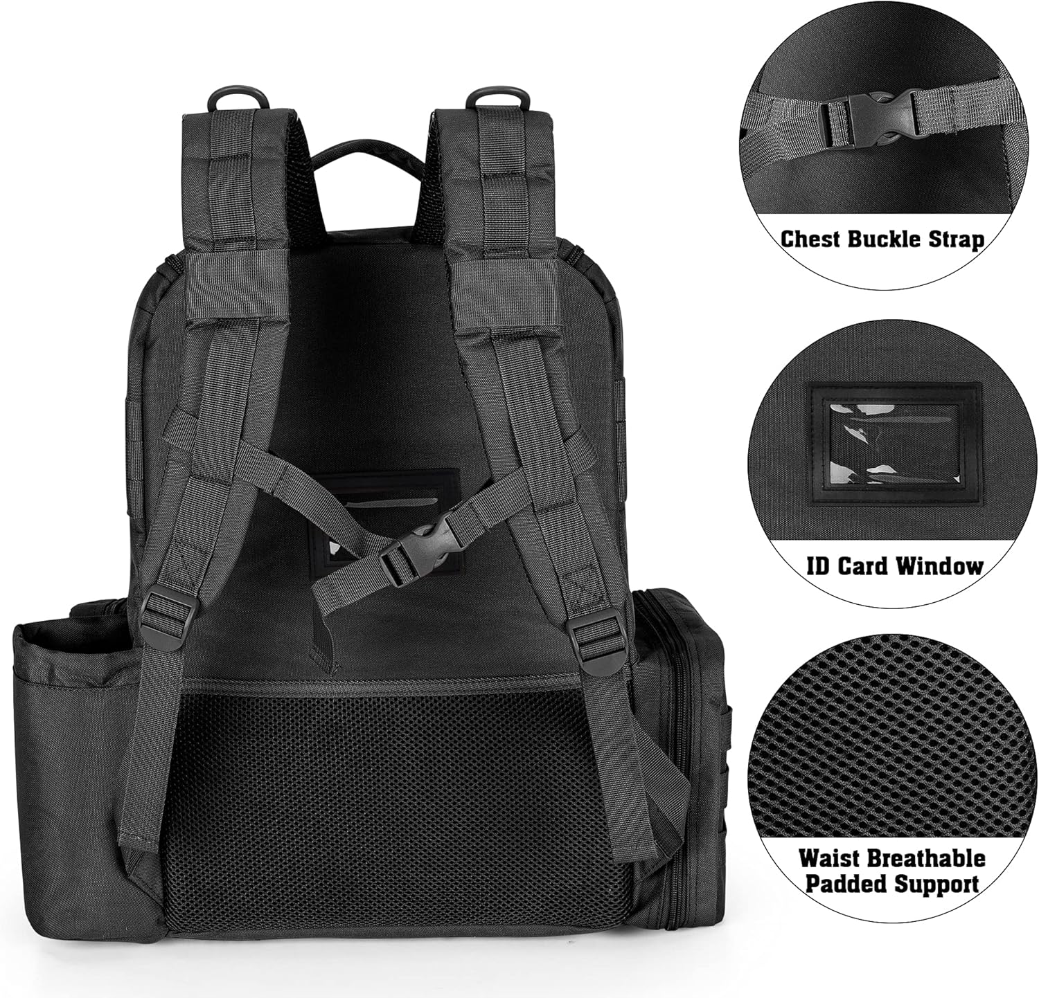 Tactical Pistol Backpack with 6 Pistol Cases, Gun Range Backpack with 10x Magazine Slots for Shooting and Hunting