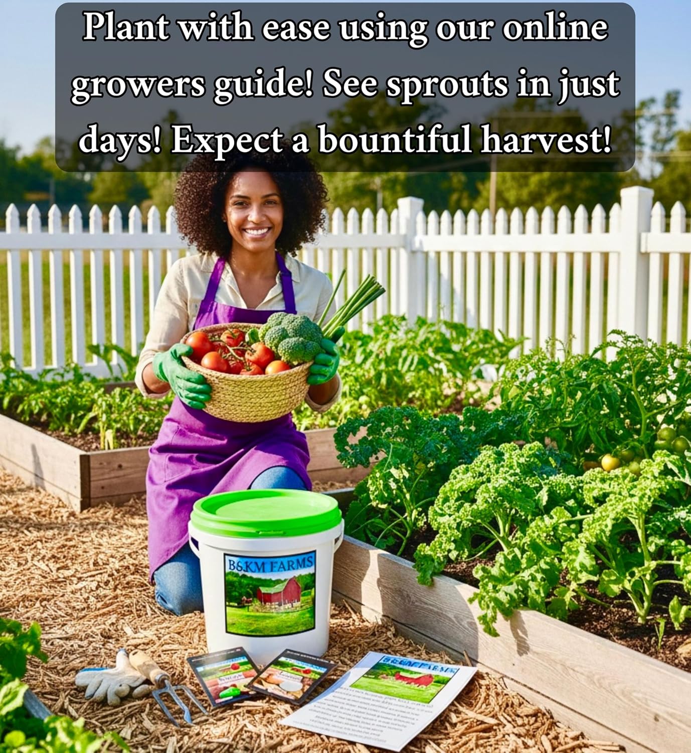 Heirloom Survival Seed Vault – 20,000+ Seeds, 30 Non-GMO Varieties, 5-Year Shelf Life, Weatherproof Bucket