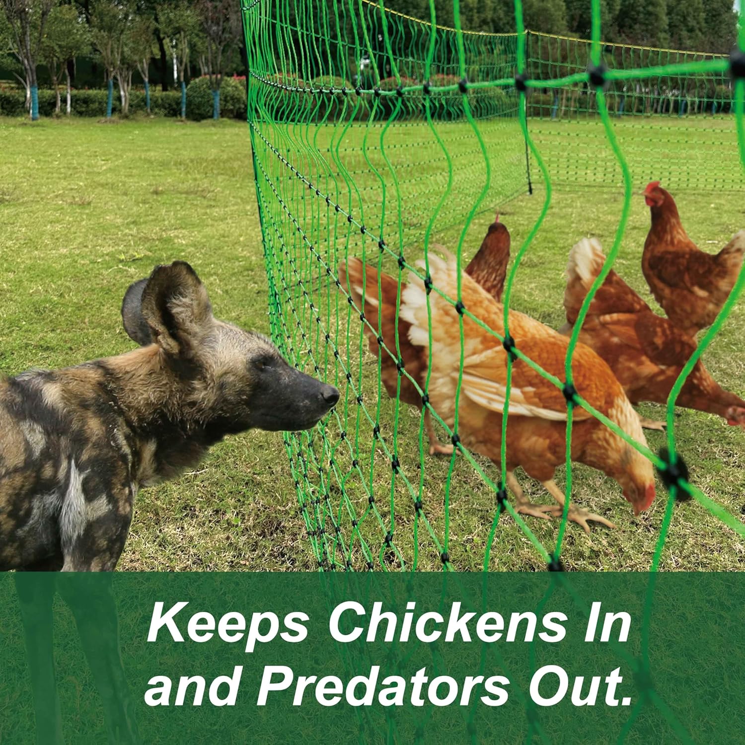 Premium Electric Poultry Netting Fence – 47.3" x 98.5' Portable Pre-Assembled Mesh for Chickens, Ducks, Geese, Rabbits – Backyard, Farm, Ranch Electric Fence