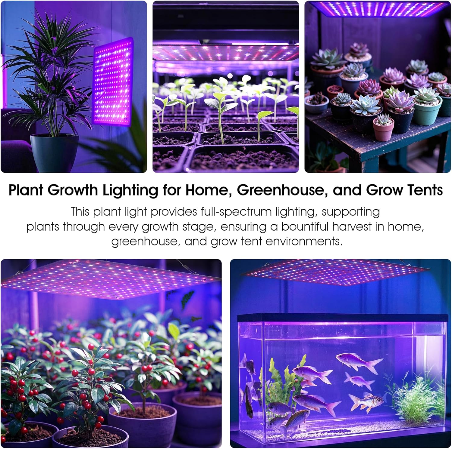 2-Pack 200W LED Grow Light Panels – Full Spectrum Indoor Plant Grow Lights with White, Blue, Red, UV & IR LEDs for 4×4 ft Grow Tent, Seedlings, Veg & Bloom Hydroponic Growing