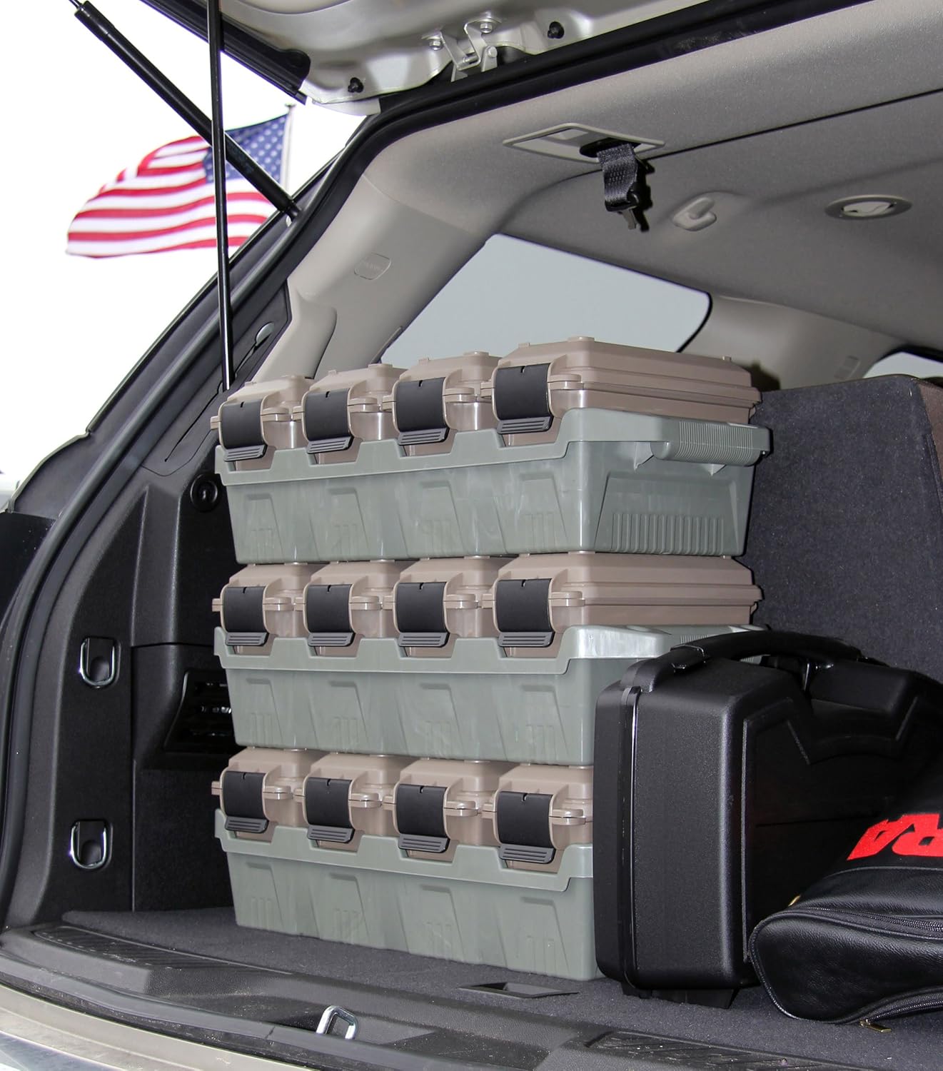 AC4C 4-Can Ammo Crate – Stackable, Rugged Tactical Carrying Case for 30 Caliber Ammo, Easy Transport & Storage, Heavy-Duty Ammo Box, 23.6"L x 11.25"W x 7.5"H