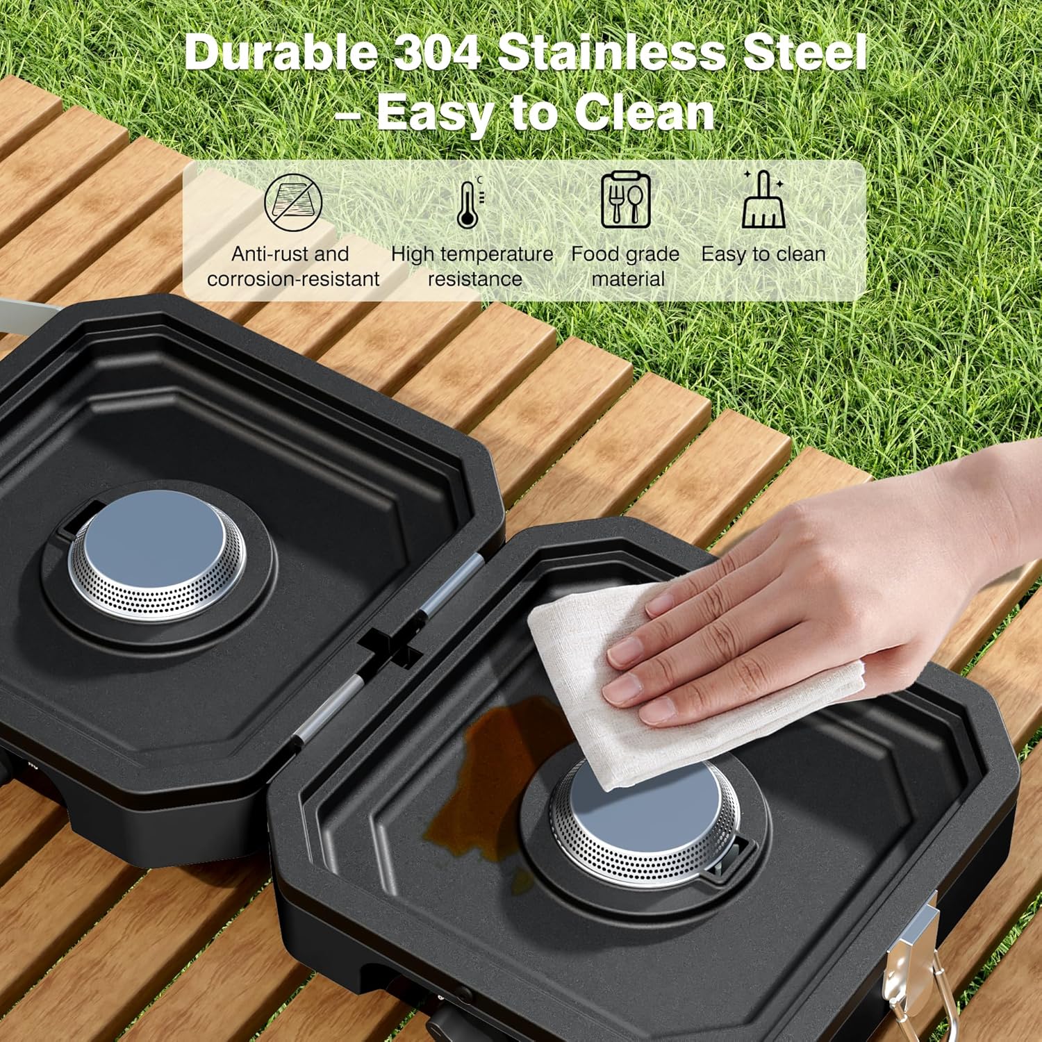 Portable 2-Burner Propane Camping Stove – Foldable Outdoor Gas Camp Stove with Independently Adjustable Heat & Carry Bag for Camping, Tailgating, BBQ & Backyard Cooking