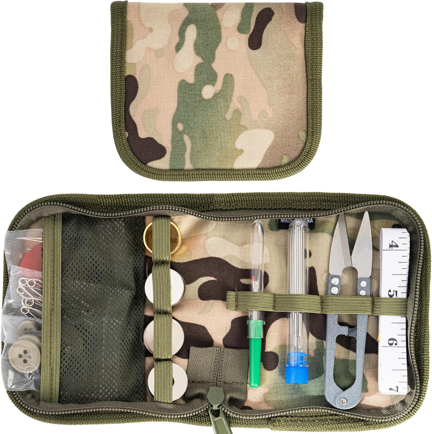Military Sewing Kit – Compact Tactical Repair Kit with Needles, Thread & Buttons | Heavy-Duty Travel Sewing Kit for Home, Outdoor, EDC & Uniform Repairs