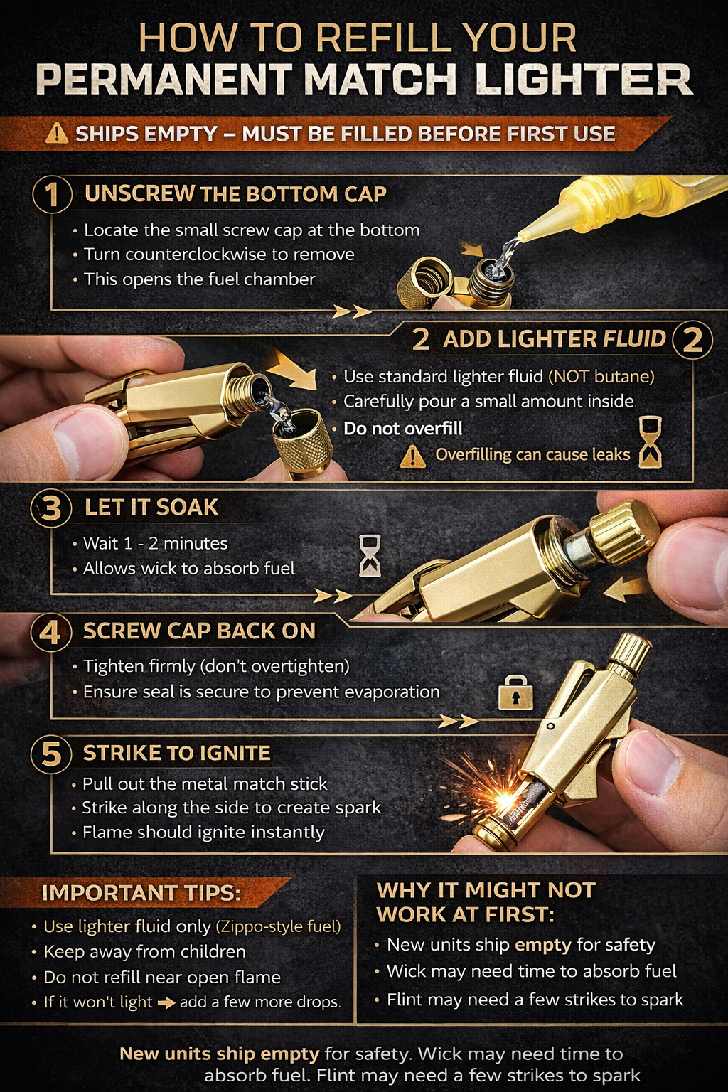 Permanent Match Fire Starter – 10,000 Strikes, Waterproof, Bottle Opener & Keychain Clip