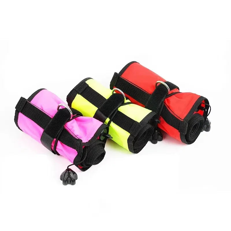 DIVE 1.5M Inflatable Scuba Diving SMB – High-Visibility Surface Marker Buoy with Oral & Regulator Inflation, Reflective Strips, & Stainless Steel D-Rings