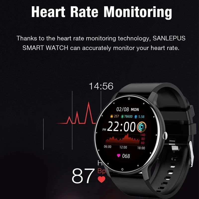 Smart Fitness Watch for Women & Men – Waterproof Sports Smartwatch with Heart Rate Monitor, Compatible with Xiaomi, Android & iOS