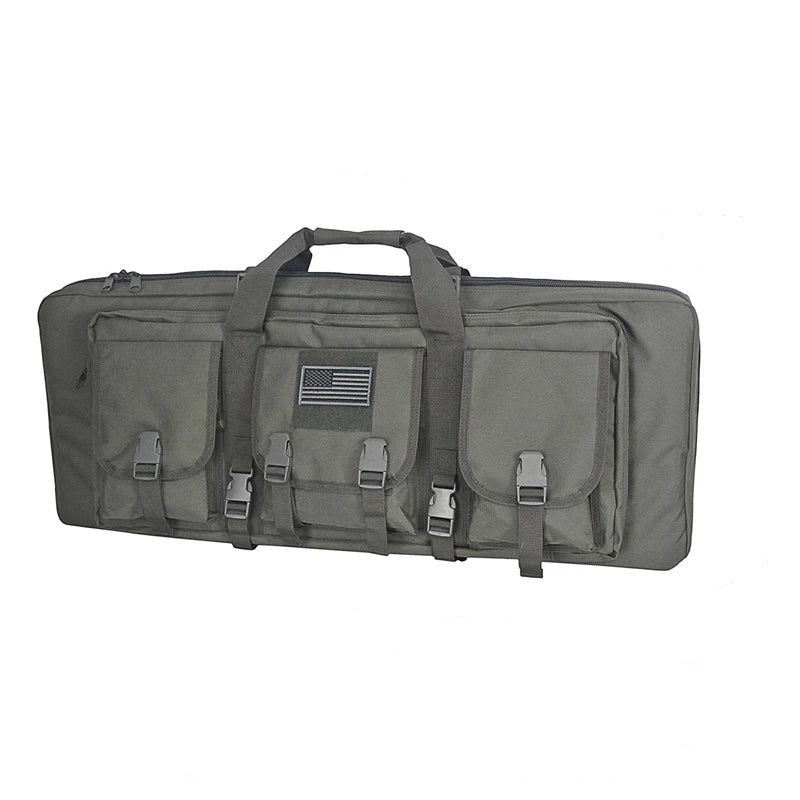 32/38/42/48 Inch Tactical Double Rifle Case – Molle Gun Bag, Sniper Airsoft Rifle Backpack, Hunting Gun Holster with Padded Compartments