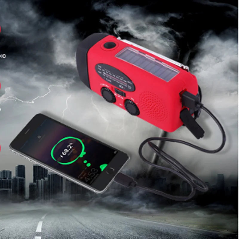 Hand Crank Multifunctional Solar Radio USB Charging Flashlight Power Bank