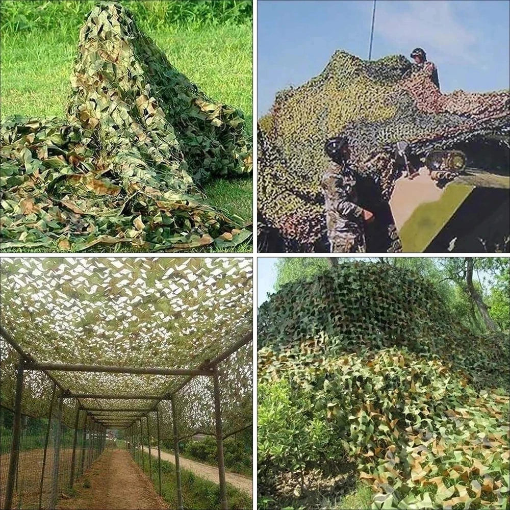 Military Camouflage Net – Hunting, Tactical, Garden, Gazebo, Car Awning | Available in White, Green, Black, Jungle, and Desert Colors