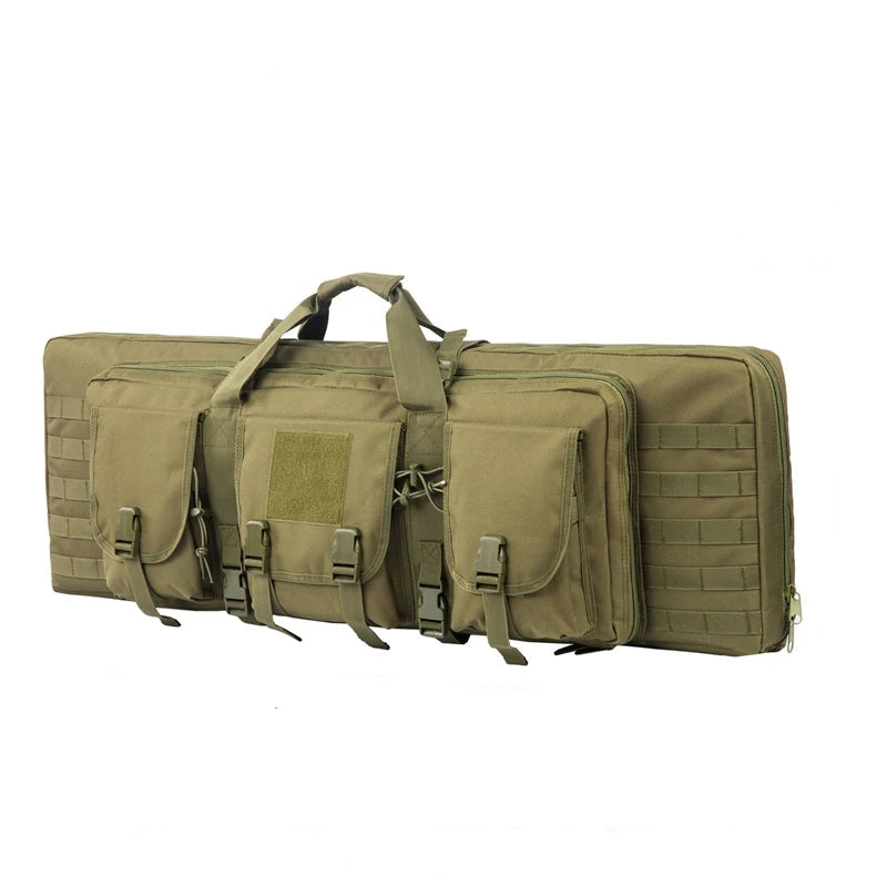 32/38/42/48 Inch Tactical Double Rifle Case – Molle Gun Bag, Sniper Airsoft Rifle Backpack, Hunting Gun Holster with Padded Compartments