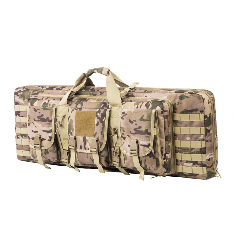 32/38/42/48 Inch Tactical Double Rifle Case – Molle Gun Bag, Sniper Airsoft Rifle Backpack, Hunting Gun Holster with Padded Compartments