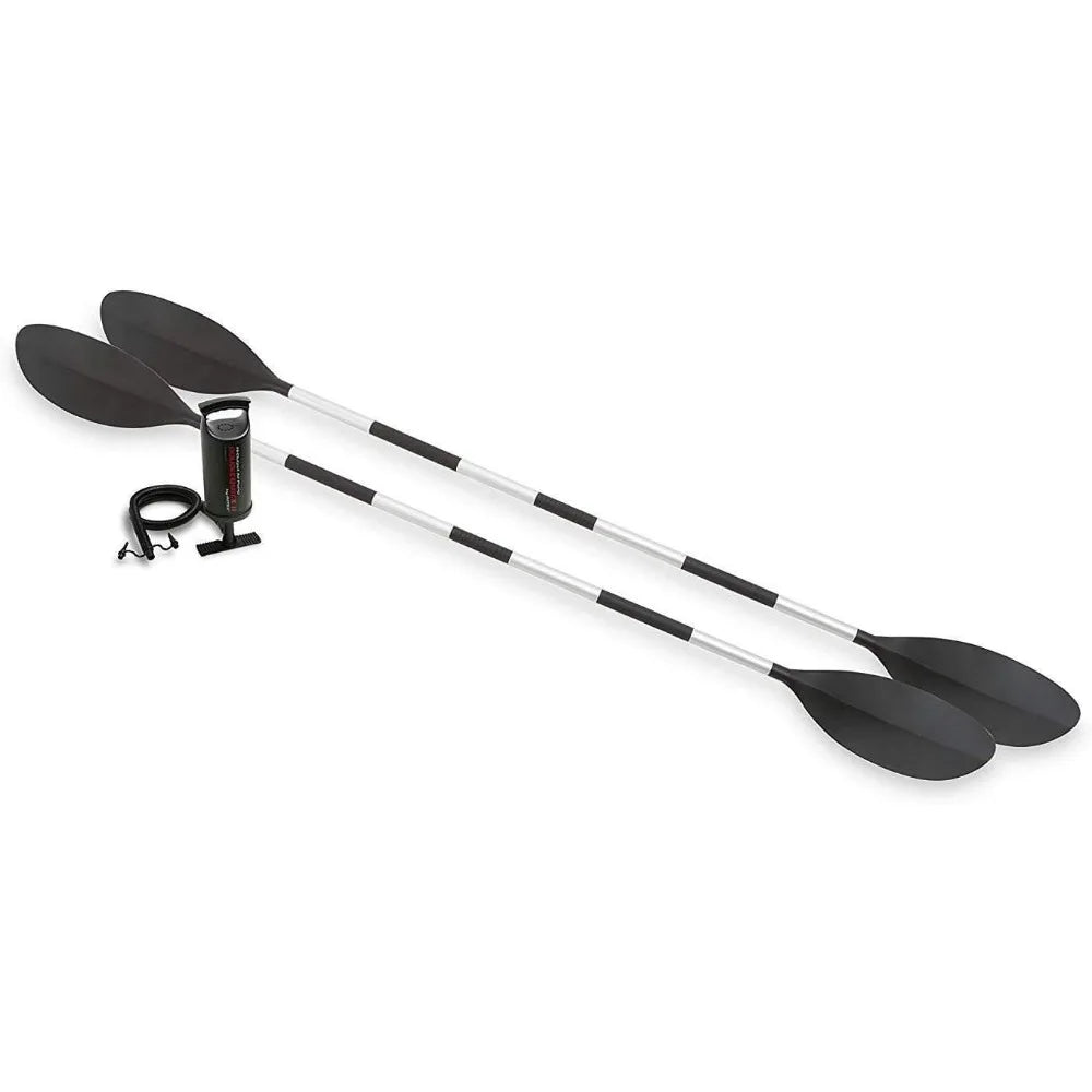 Inflatable Kayak Set Includes Deluxe 86in Aluminum Oars and High-Output Pump – SuperStrong PVC