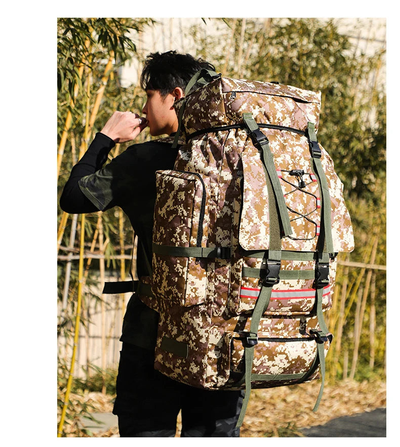 130L Large Hiking Camping Backpack – Tactical MOLLE Travel Rucksack for Men | Waterproof Trekking Outdoor Sports Pack