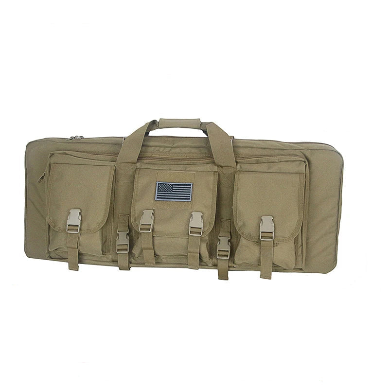 32/38/42/48 Inch Tactical Double Rifle Case – Molle Gun Bag, Sniper Airsoft Rifle Backpack, Hunting Gun Holster with Padded Compartments