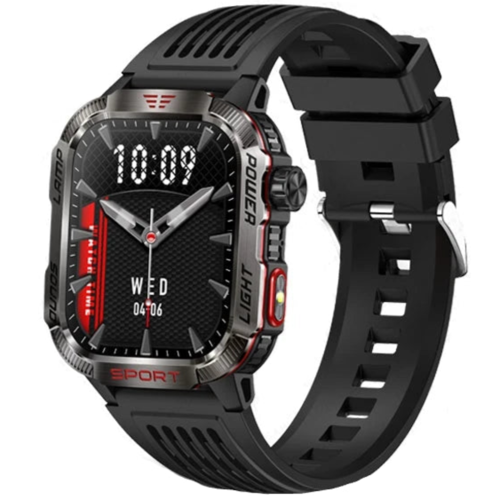 Military GPS Smartwatch for Men – Waterproof Outdoor Sports Watch with Flashlight, Compass, Bluetooth Calling & Fitness Tracker