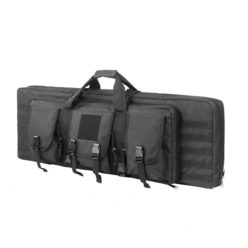 32/38/42/48 Inch Tactical Double Rifle Case – Molle Gun Bag, Sniper Airsoft Rifle Backpack, Hunting Gun Holster with Padded Compartments