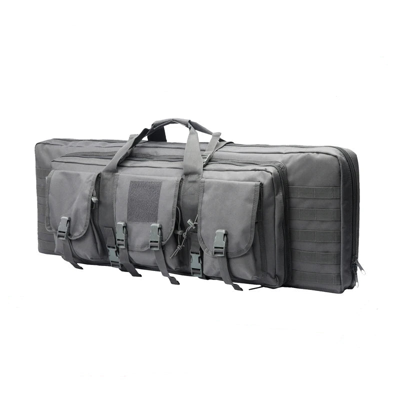 32/38/42/48 Inch Tactical Double Rifle Case – Molle Gun Bag, Sniper Airsoft Rifle Backpack, Hunting Gun Holster with Padded Compartments