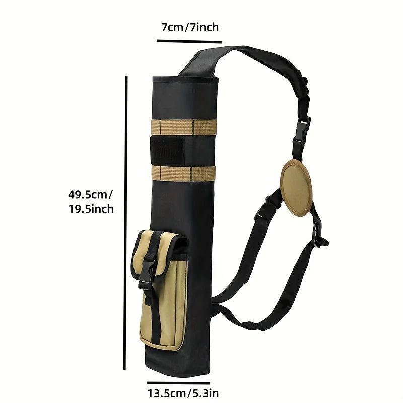 Lightweight Archery Back Arrow Quiver – Dual-Use Foldable Compact Hip Quiver with MOLLE System Pocket for Hunting and Target Shooting