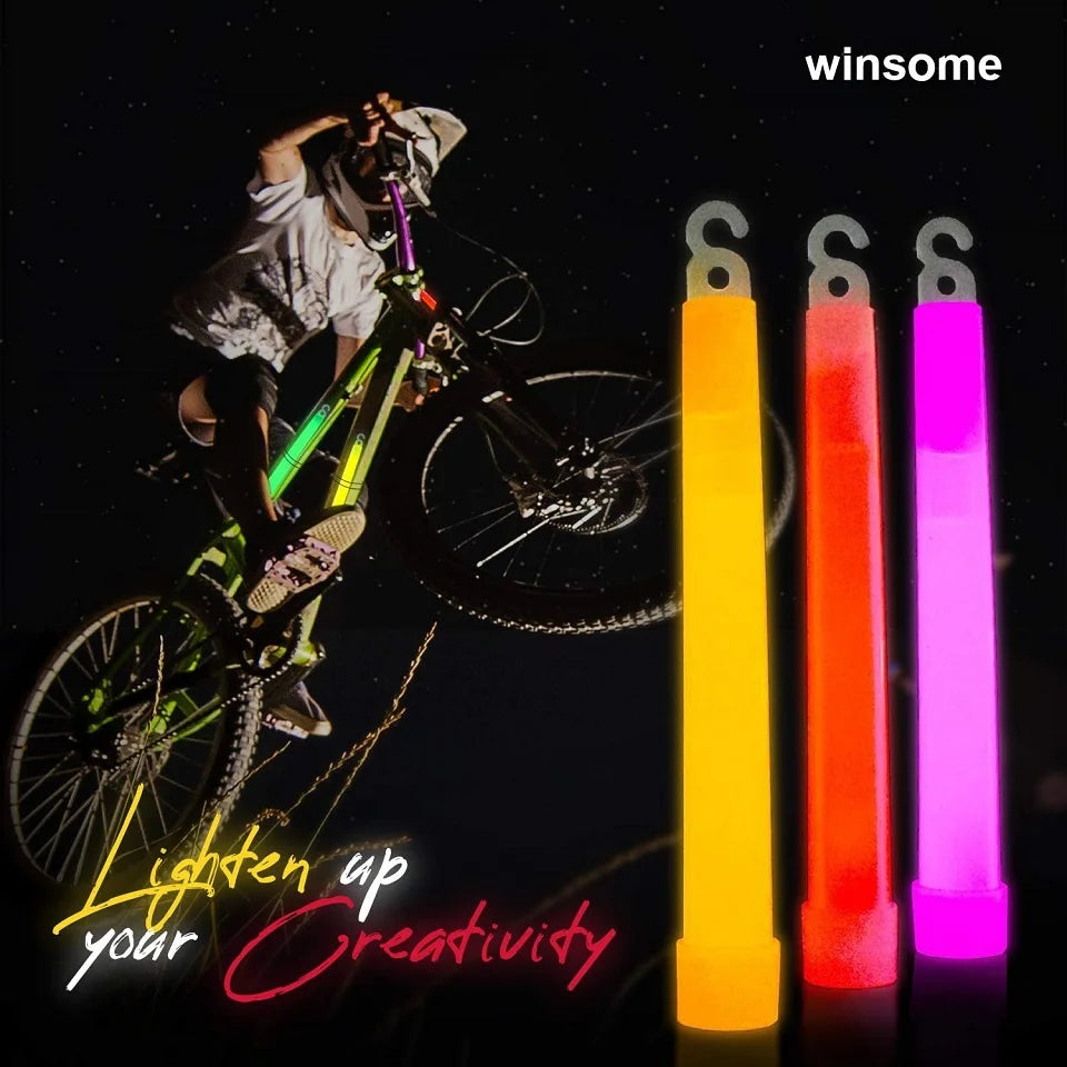Military Grade 6" Ultra Bright Industrial Glow Sticks Camping, Outdoor Emergency Light Glowstick, Fluorescent Glow Stick