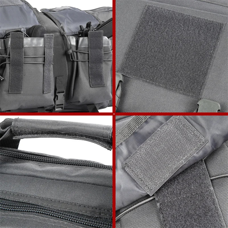 32/38/42/48 Inch Tactical Double Rifle Case – Molle Gun Bag, Sniper Airsoft Rifle Backpack, Hunting Gun Holster with Padded Compartments