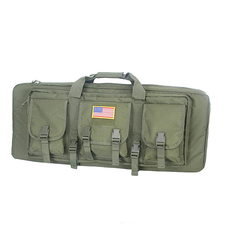 32/38/42/48 Inch Tactical Double Rifle Case – Molle Gun Bag, Sniper Airsoft Rifle Backpack, Hunting Gun Holster with Padded Compartments