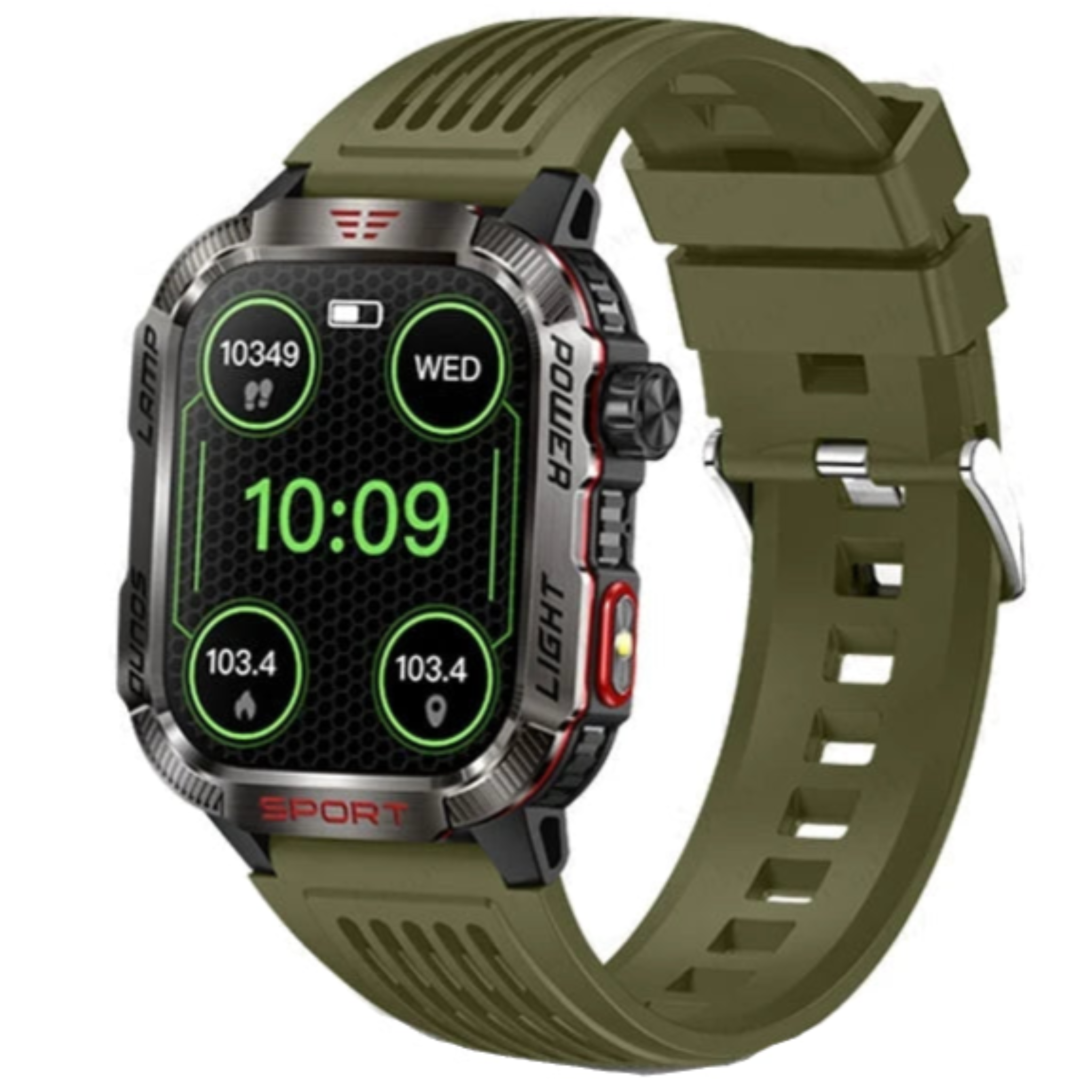 Military GPS Smartwatch for Men – Waterproof Outdoor Sports Watch with Flashlight, Compass, Bluetooth Calling & Fitness Tracker