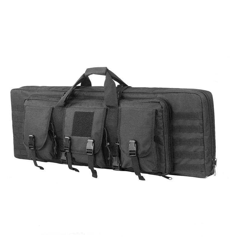 32/38/42/48 Inch Tactical Double Rifle Case – Molle Gun Bag, Sniper Airsoft Rifle Backpack, Hunting Gun Holster with Padded Compartments