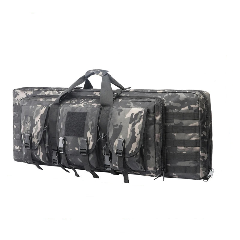 32/38/42/48 Inch Tactical Double Rifle Case – Molle Gun Bag, Sniper Airsoft Rifle Backpack, Hunting Gun Holster with Padded Compartments