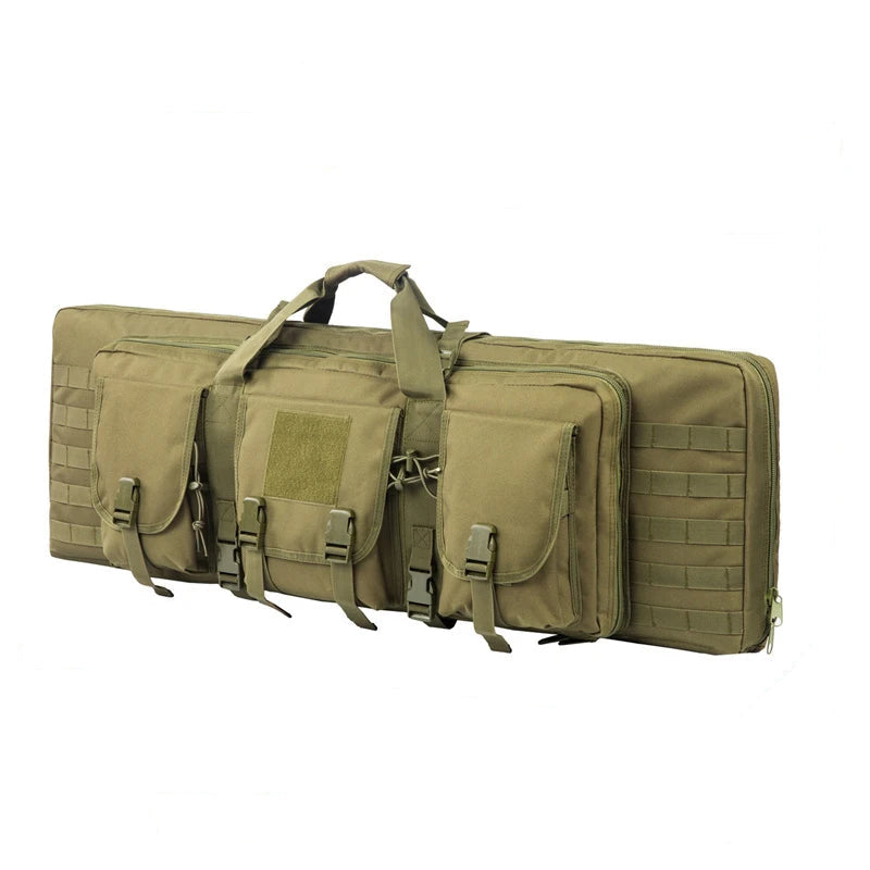 32/38/42/48 Inch Tactical Double Rifle Case – Molle Gun Bag, Sniper Airsoft Rifle Backpack, Hunting Gun Holster with Padded Compartments