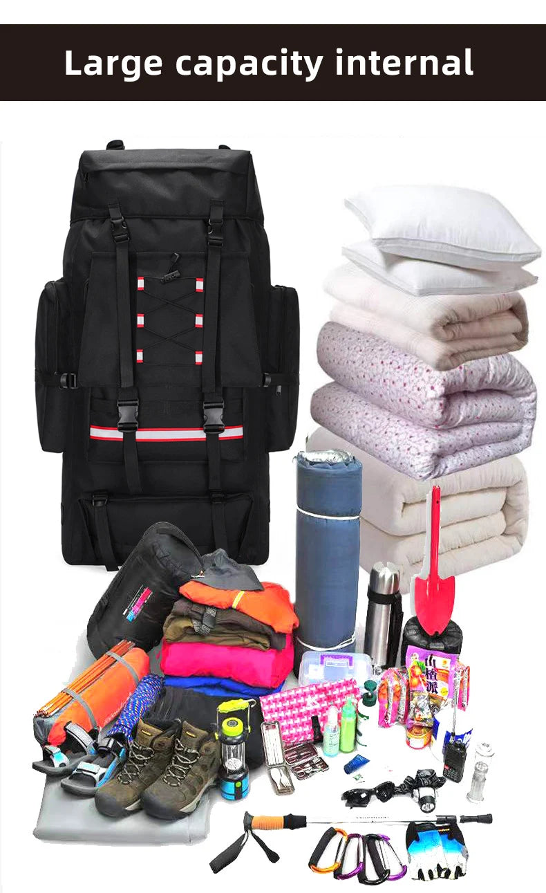 130L Large Hiking Camping Backpack – Tactical MOLLE Travel Rucksack for Men | Waterproof Trekking Outdoor Sports Pack