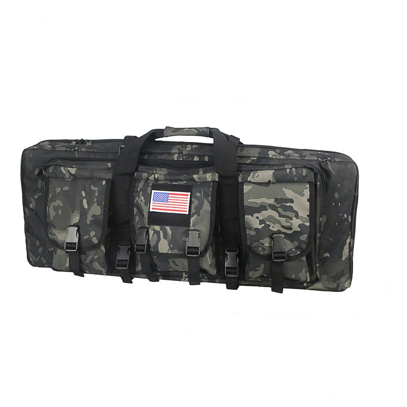 32/38/42/48 Inch Tactical Double Rifle Case – Molle Gun Bag, Sniper Airsoft Rifle Backpack, Hunting Gun Holster with Padded Compartments