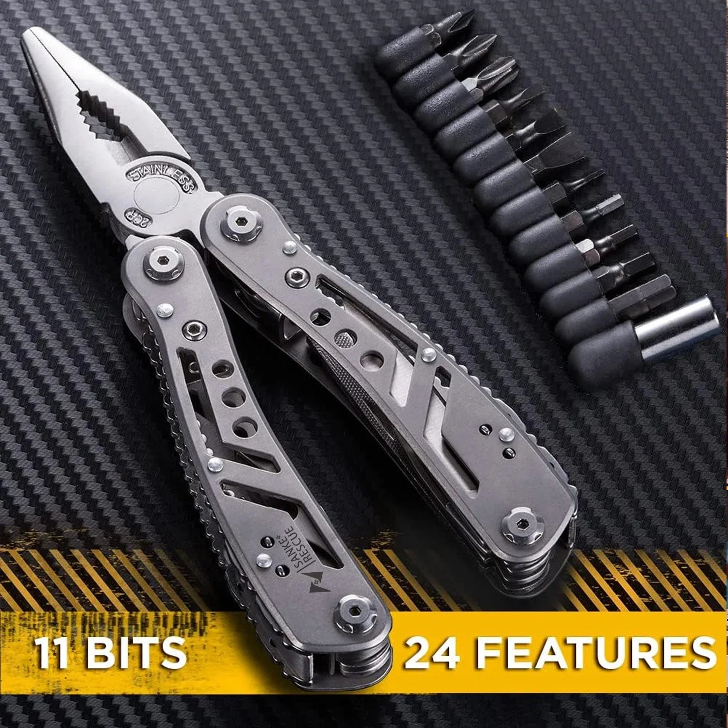 24-in-1 Multitool Pocket Pliers with Knife & Screwdriver – Portable Survival Tool for Camping, Hunting, Hiking & Emergency Repairs