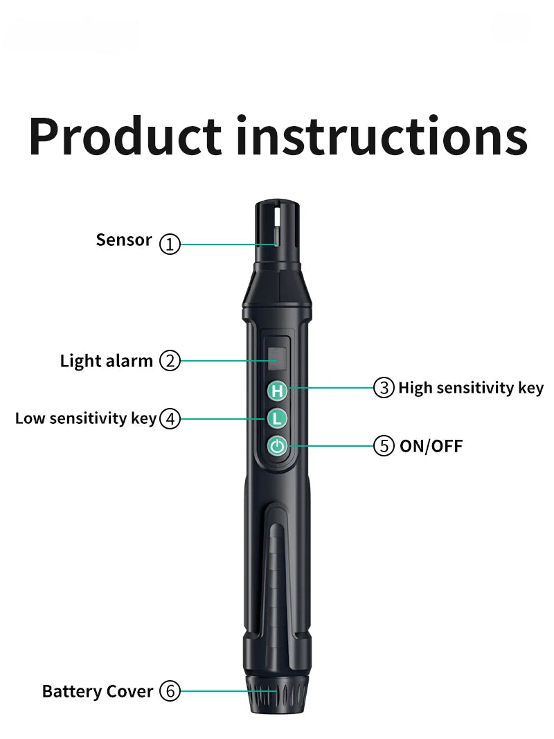 Portable Combustible Gas Leak Detector – Natural Gas Sniffer with Audible & Visual Alarm for Propane, Methane, LPG & More
