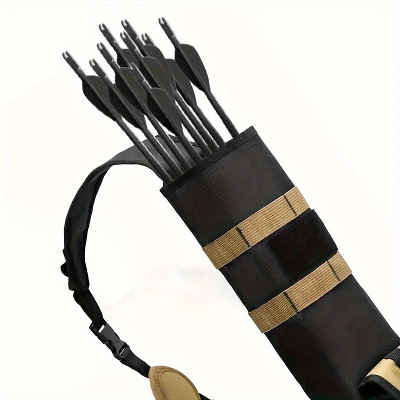 Lightweight Archery Back Arrow Quiver – Dual-Use Foldable Compact Hip Quiver with MOLLE System Pocket for Hunting and Target Shooting