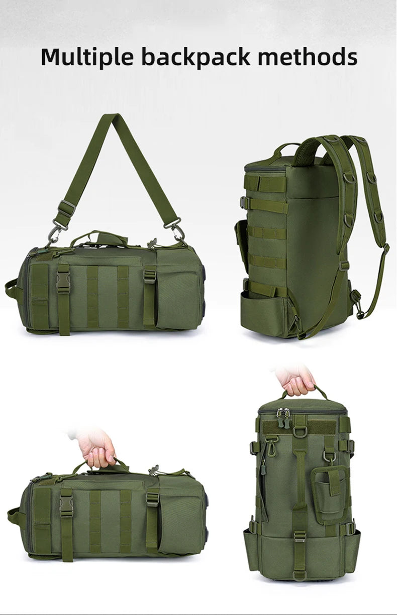 Multifunctional Fishing Tackle Backpack with Rod Holders – Heavy-Duty Molle Storage Bag for Fishing Gear, Camping, Hiking & Outdoor Sports