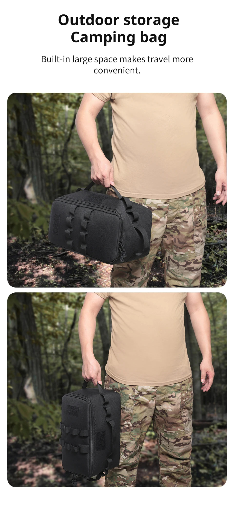 Large Capacity Outdoor Camping Gas Tank Storage Bag – Durable Ground Nail Tool Bag for Gas Canister, Picnic Cookware, and Camping Utensils Kit