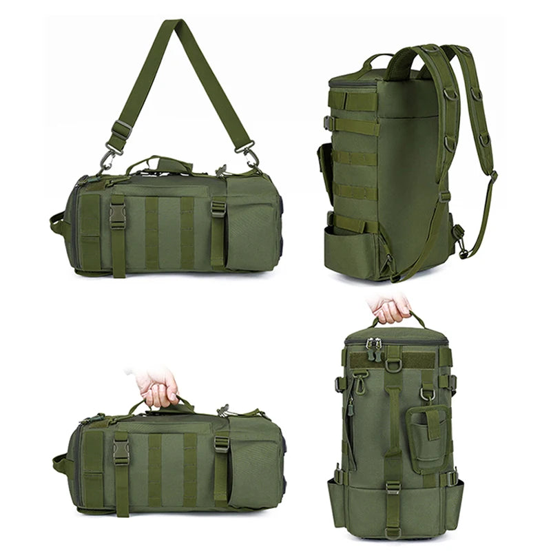 Multifunctional Fishing Tackle Backpack with Rod Holders – Heavy-Duty Molle Storage Bag for Fishing Gear, Camping, Hiking & Outdoor Sports