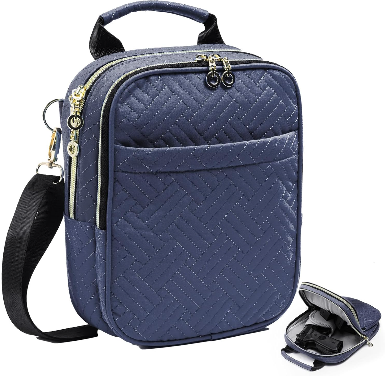 Women’s Soft Pistol Case – CCW Crossbody Gun Bag, Concealed Carry Pouch, Small Tactical Range Bag for Handguns