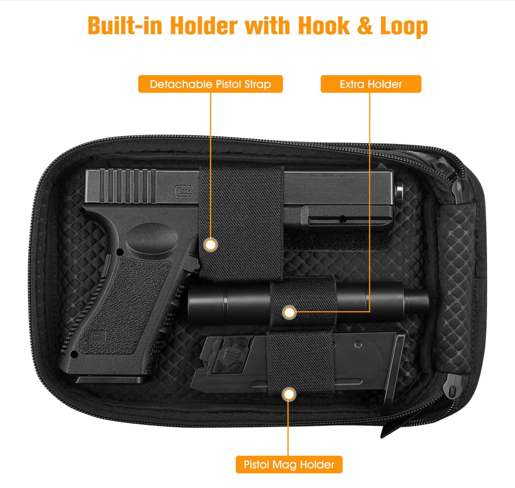 Concealed Carry Gun Pouch, Soft Pistol Case Fanny Pack Waist Belt Firearm Bag with Holster for Handgun, Air Gun, Men, Women