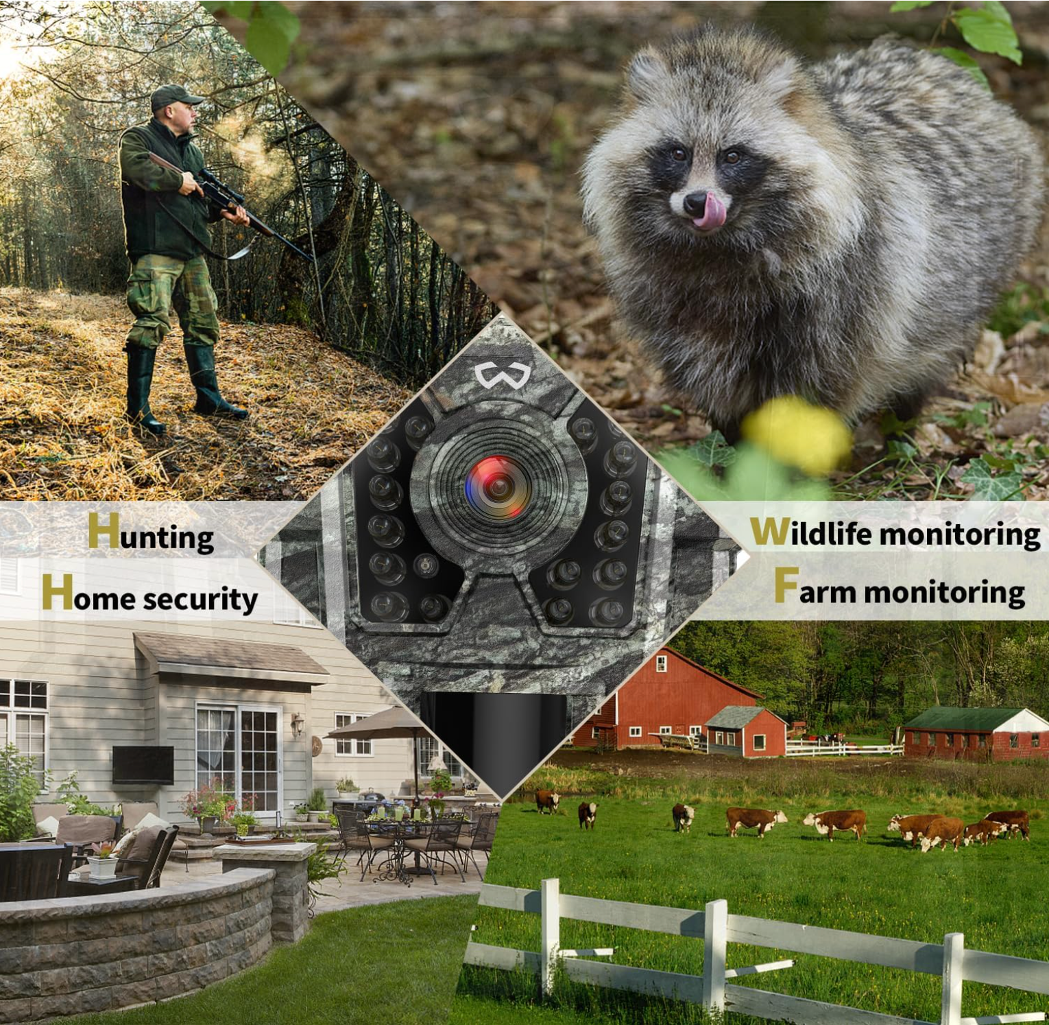 Mini Trail Camera 4 Pack 24MP 1080P HD, Game Camera with SD Card, Waterproof Tiny Hunting Camera Night Vision Motion Activated with Fast Trigger Time for Outdoor Wildlife Monitoring