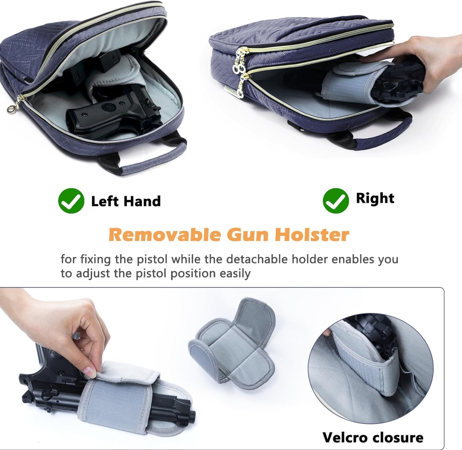 Women’s Soft Pistol Case – CCW Crossbody Gun Bag, Concealed Carry Pouch, Small Tactical Range Bag for Handguns