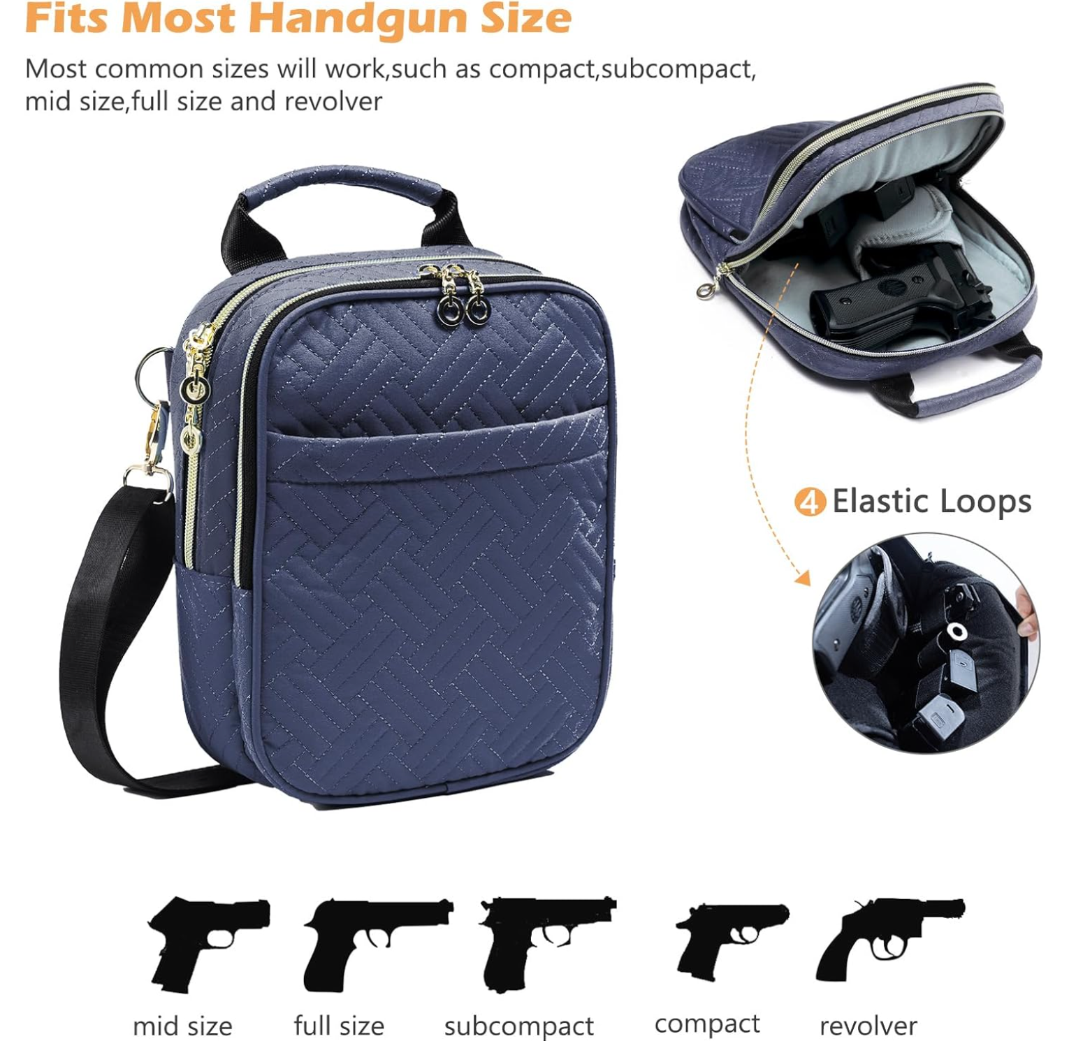 Women’s Soft Pistol Case – CCW Crossbody Gun Bag, Concealed Carry Pouch, Small Tactical Range Bag for Handguns