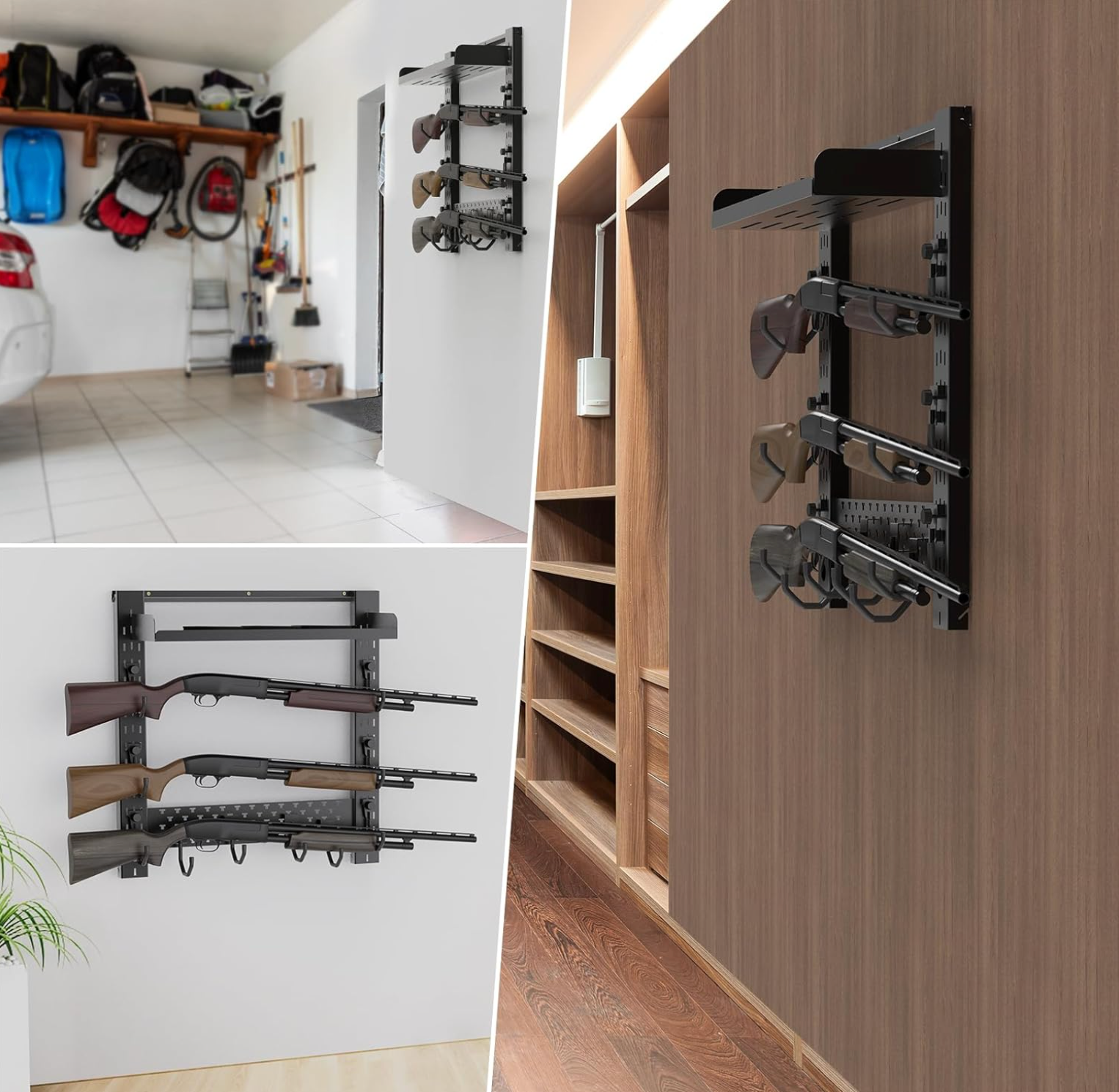 Gun Rack Wall Mount, Indoor Gun Rack for Wall Mount Horizontal Wall Gun Rack Indoor Floor for Helmet Vest Belt Police Gear