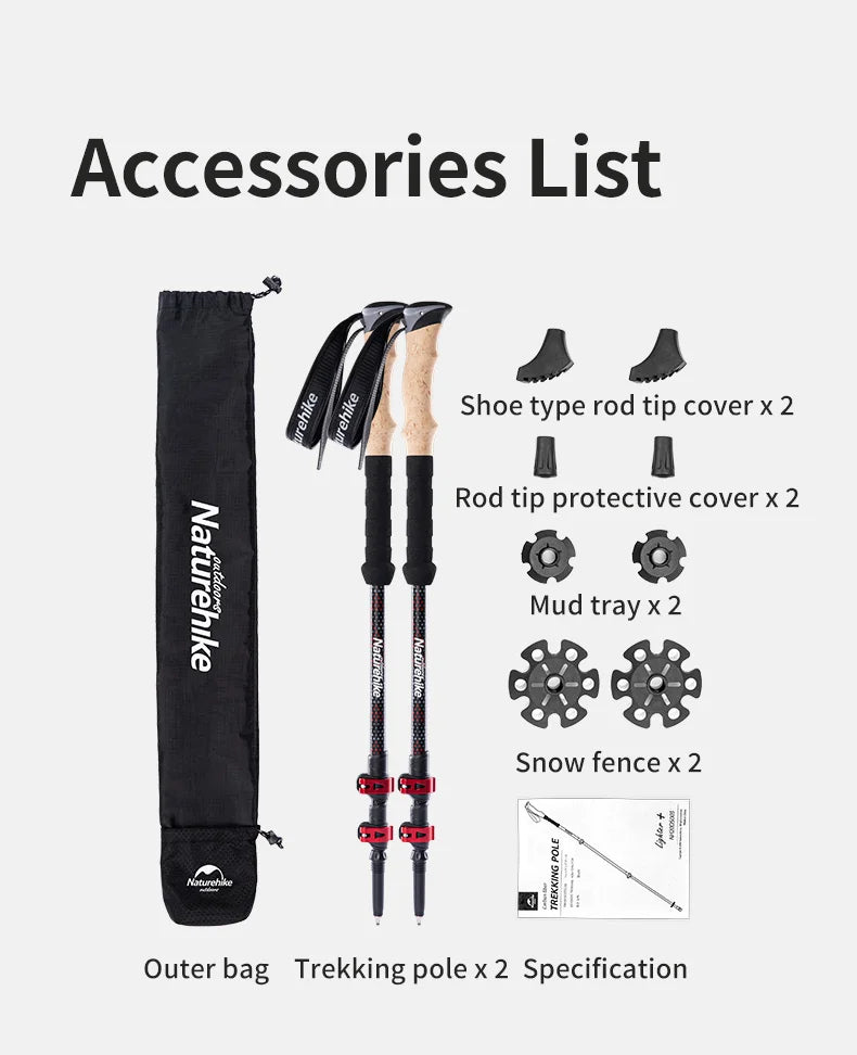 Lightweight Carbon Fiber Trekking Poles – 2PCS Collapsible Telescopic Hiking Sticks for Walking, Climbing & Backpacking