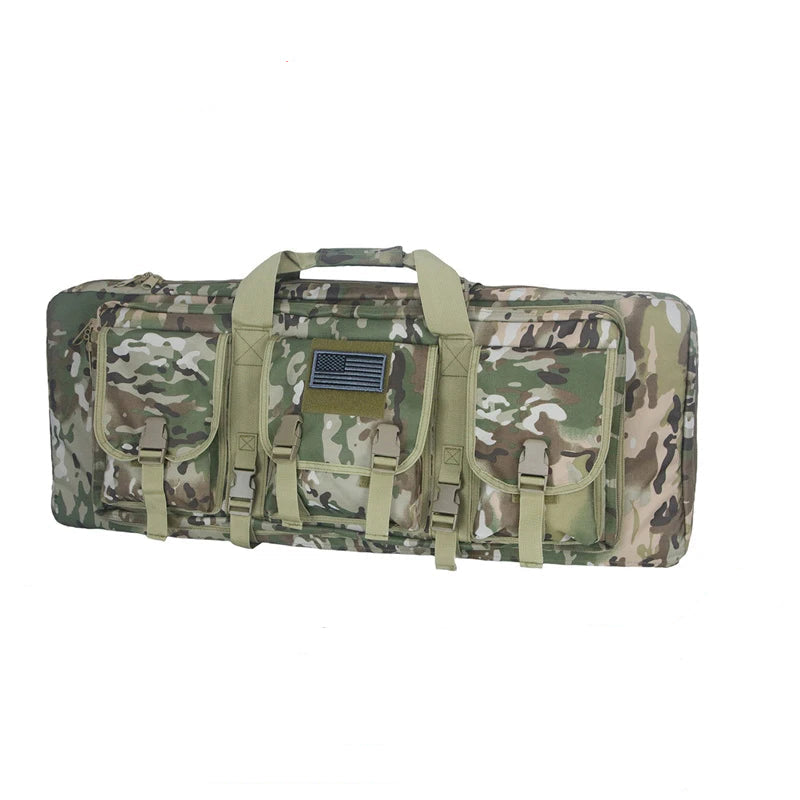 32/38/42/48 Inch Tactical Double Rifle Case – Molle Gun Bag, Sniper Airsoft Rifle Backpack, Hunting Gun Holster with Padded Compartments