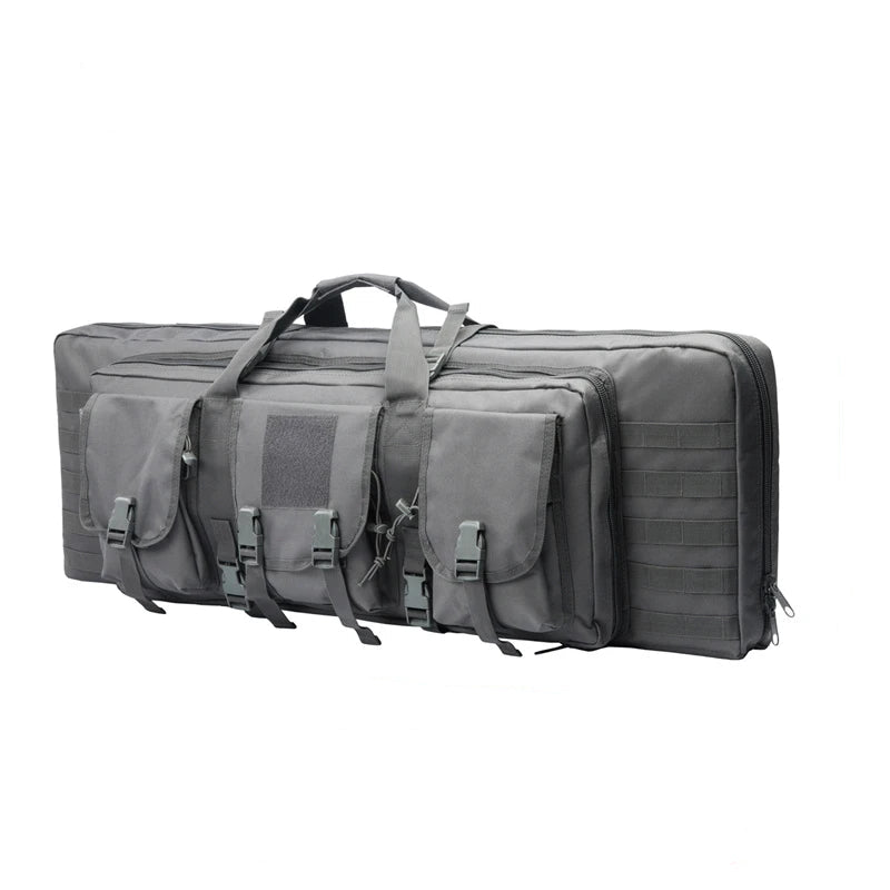 32/38/42/48 Inch Tactical Double Rifle Case – Molle Gun Bag, Sniper Airsoft Rifle Backpack, Hunting Gun Holster with Padded Compartments