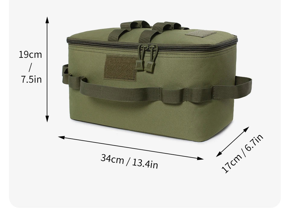 Large Capacity Outdoor Camping Gas Tank Storage Bag – Durable Ground Nail Tool Bag for Gas Canister, Picnic Cookware, and Camping Utensils Kit