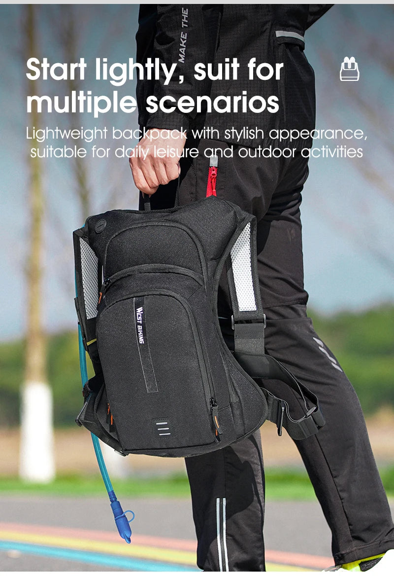 10L Ultralight Cycling Backpack – Ergonomic MTB & Road Bike Hydration Pack with Water Bladder for Hiking, Camping & Climbing