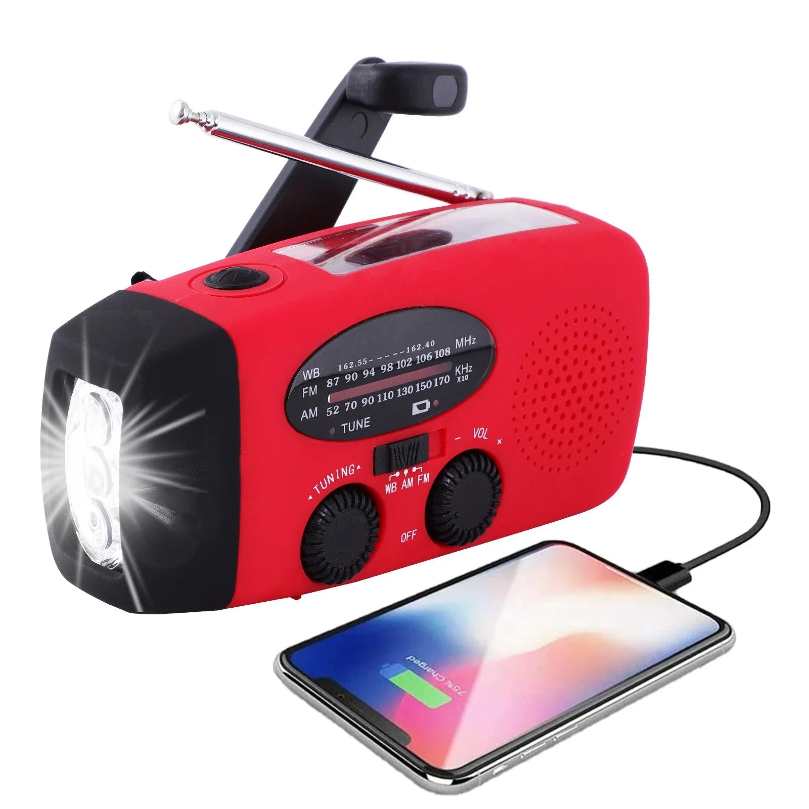 Hand Crank Multifunctional Solar Radio USB Charging Flashlight Power Bank