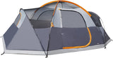 8 person camping tent doorway and mesh ventilation window close-up